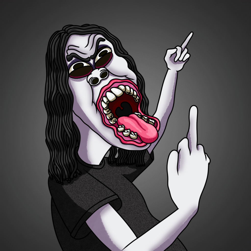 Gorth photo showing middle fingers